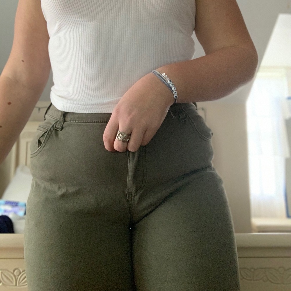 army green carpenter style pants